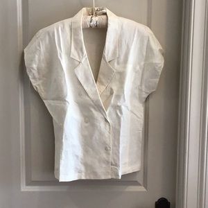 Liz Claiborne cream 100% linen v-neck - Sz 14